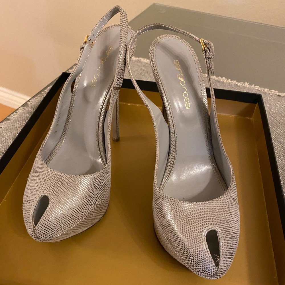 Silver Sergio Rossi heels size 37